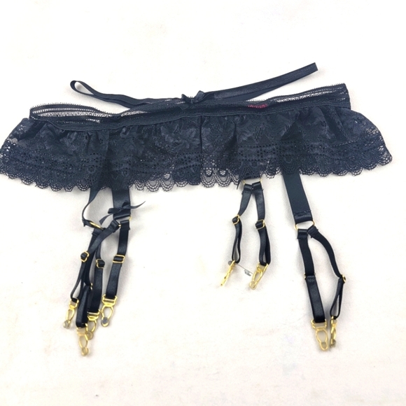 Seven 'till Midnight Other - Seven 'til Midnight black lace strappy garder belt with gold hardware Size Large